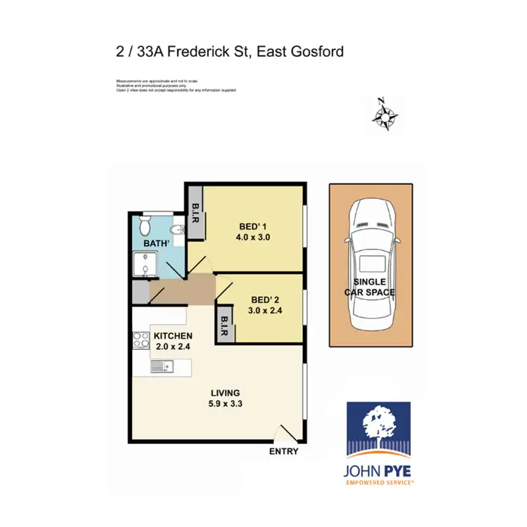 Floorplan of Homely unit listing, 2/33A Frederick Street, East Gosford NSW 2250