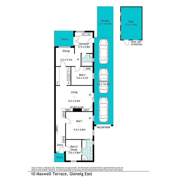 Floorplan of Homely semi-detached listing, 10 Maxwell Terrace, Glenelg East SA 5045