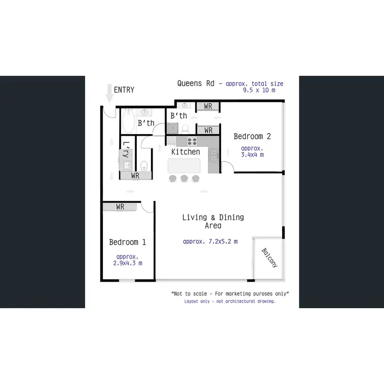 Floorplan of Homely apartment listing, 1006/82 Queens Road, Melbourne VIC 3004