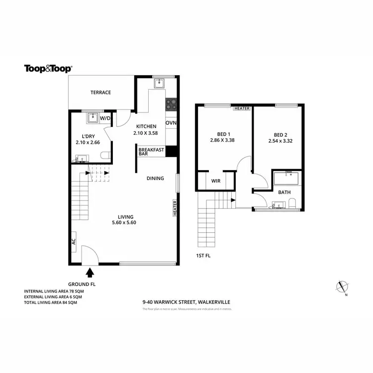 Floorplan of Homely townhouse listing, 9/40 Warwick Street, Walkerville SA 5081