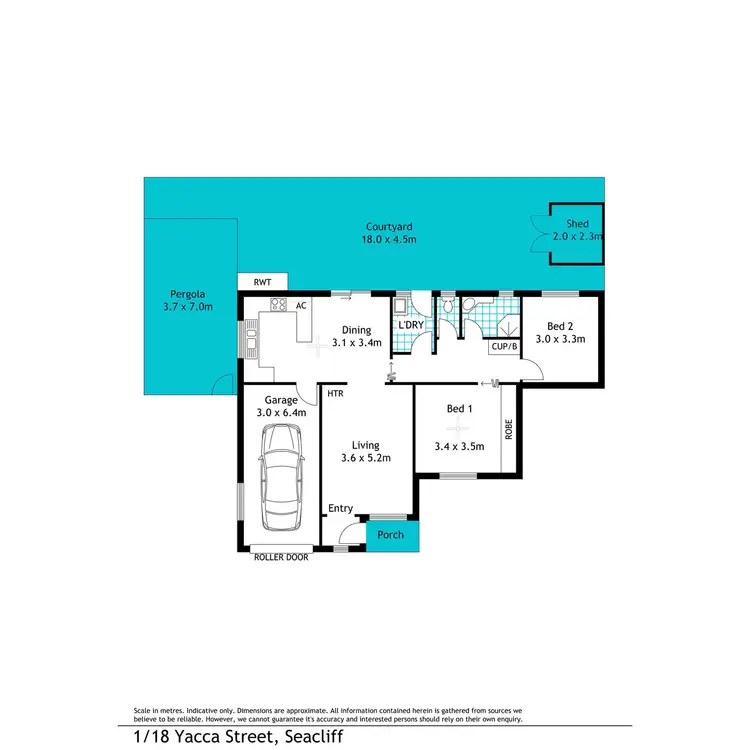 Floorplan of Homely unit listing, 1/18 Yacca Road, Seacliff SA 5049