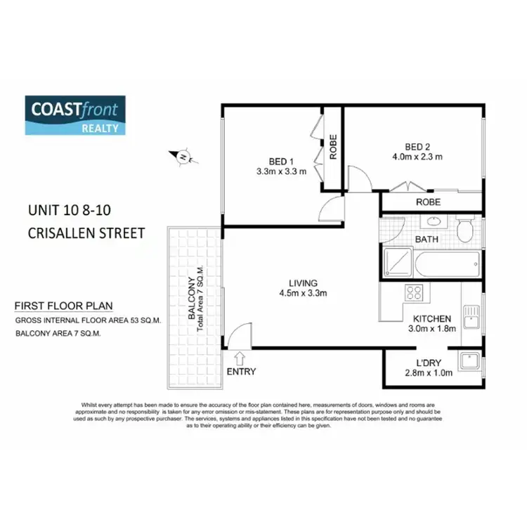 Floorplan of Homely apartment listing, 10/8-10 Crisallen Street, Port Macquarie NSW 2444