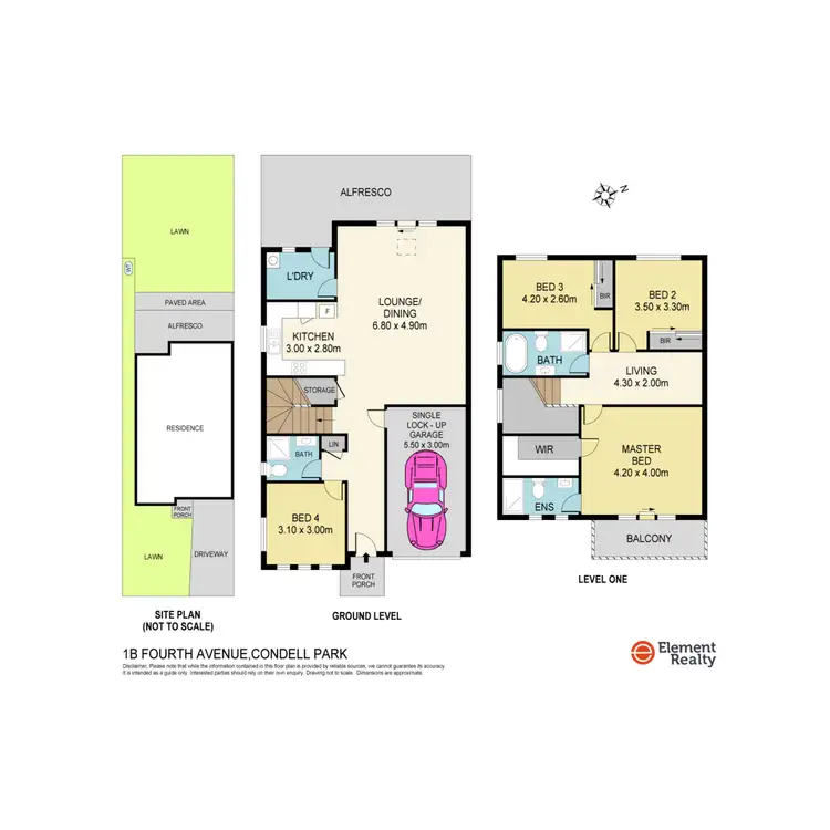 Floorplan of Homely semi-detached listing, 1B Fourth Avenue, Condell Park NSW 2200