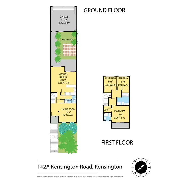 Floorplan of Homely townhouse listing, 142a Kensington Road, Kensington VIC 3031