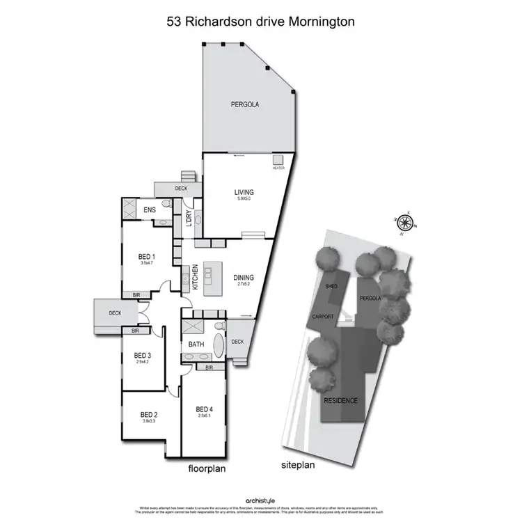 Floorplan of Homely house listing, 53 Richardson Drive, Mornington VIC 3931