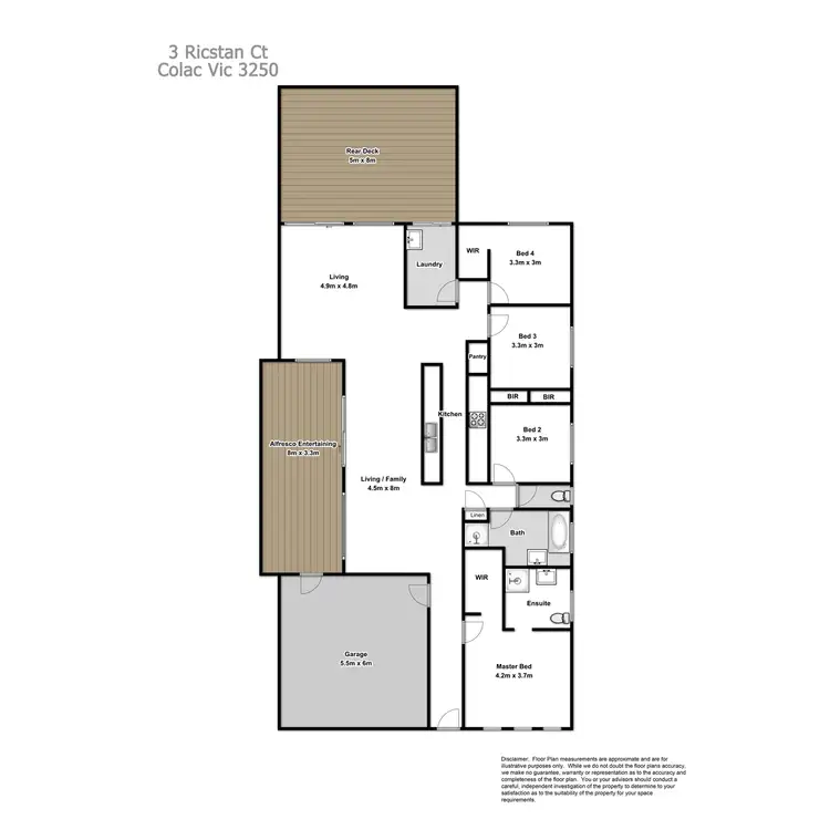 Floorplan of Homely house listing, 3 Ricstan Court, Elliminyt VIC 3250