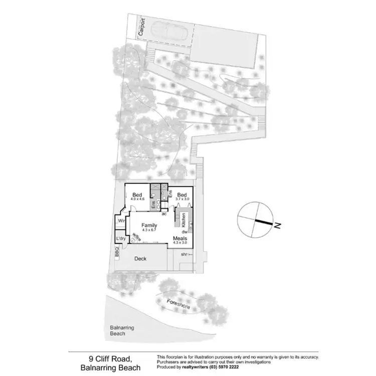 Floorplan of Homely house listing, 9 Cliff Road, Balnarring Beach VIC 3926