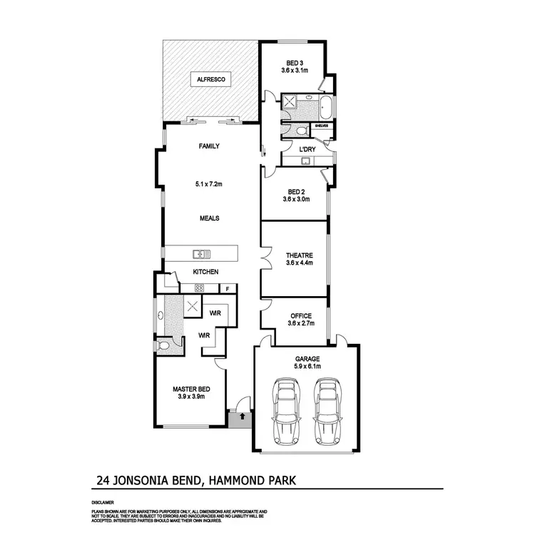 Floorplan of Homely house listing, 24 Johnsonia Bend, Hammond Park WA 6164