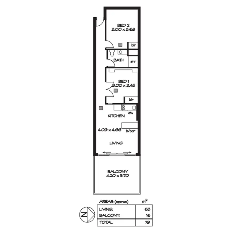 Floorplan of Homely apartment listing, 105/61 Hindmarsh Square, Adelaide SA 5000