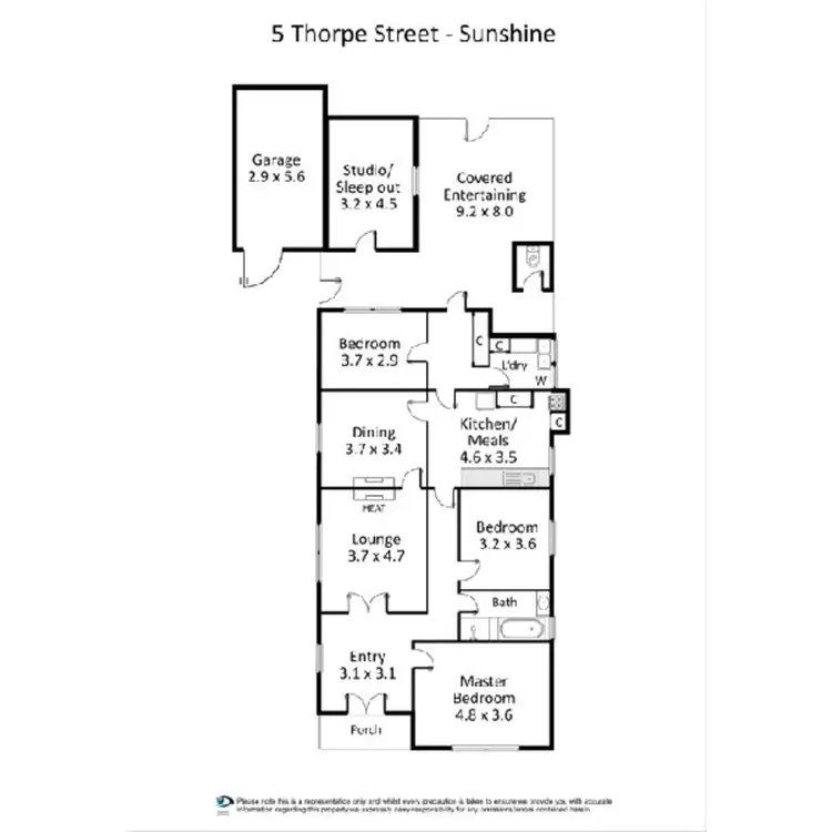 Floorplan of Homely house listing, 5 Thorpe Street, Sunshine VIC 3020