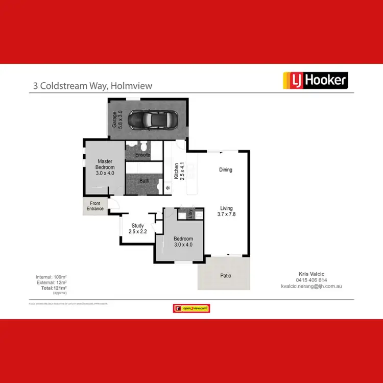 Floorplan of Homely semi-detached listing, 3 A Coldstream Way, Holmview QLD 4207