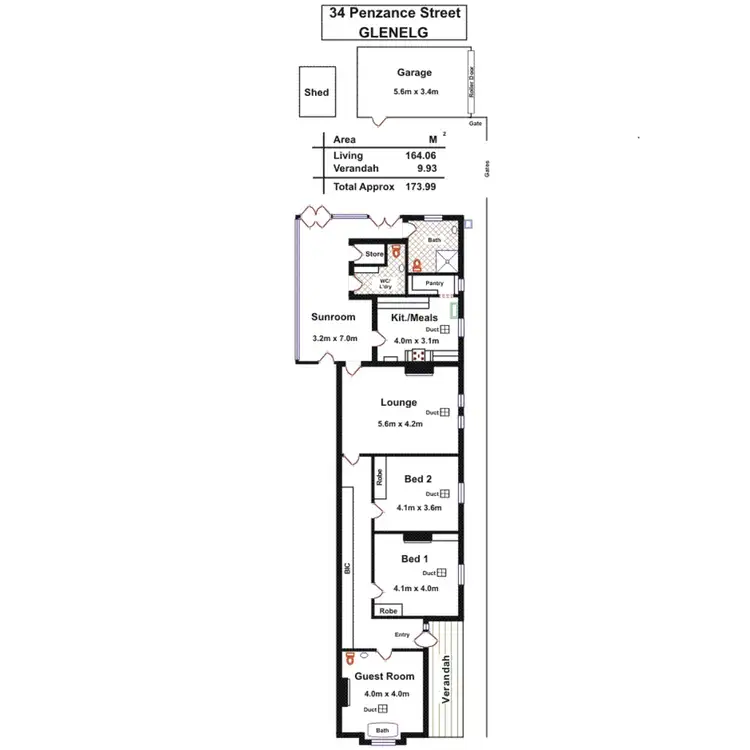 Floorplan of Homely house listing, 34 Penzance Street, Glenelg SA 5045