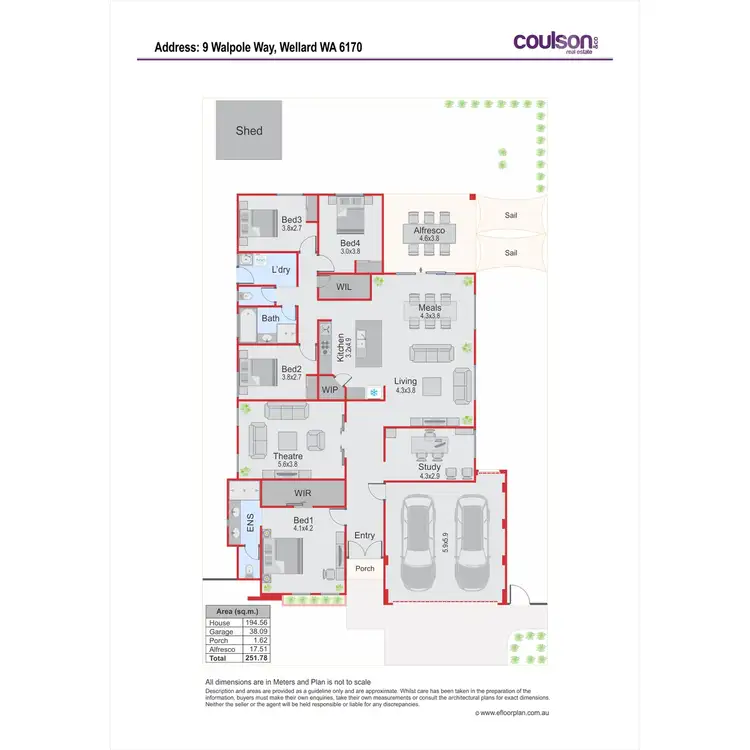 Floorplan of Homely house listing, 9 Walpole Way, Wellard WA 6170