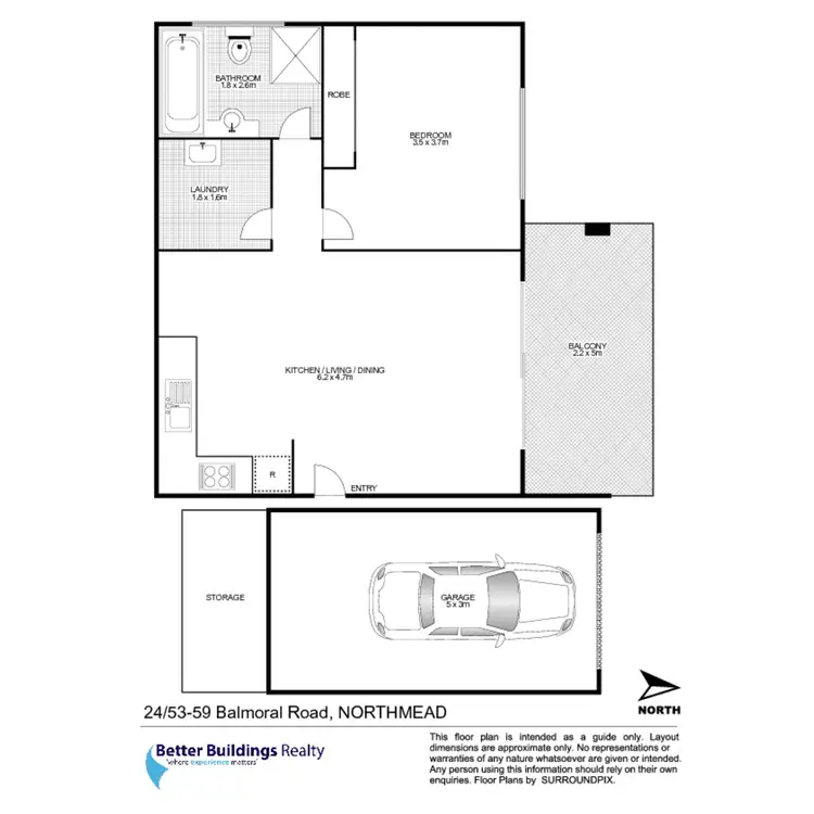 Floorplan of Homely apartment listing, 24/53-59 Balmoral Road, Northmead NSW 2152
