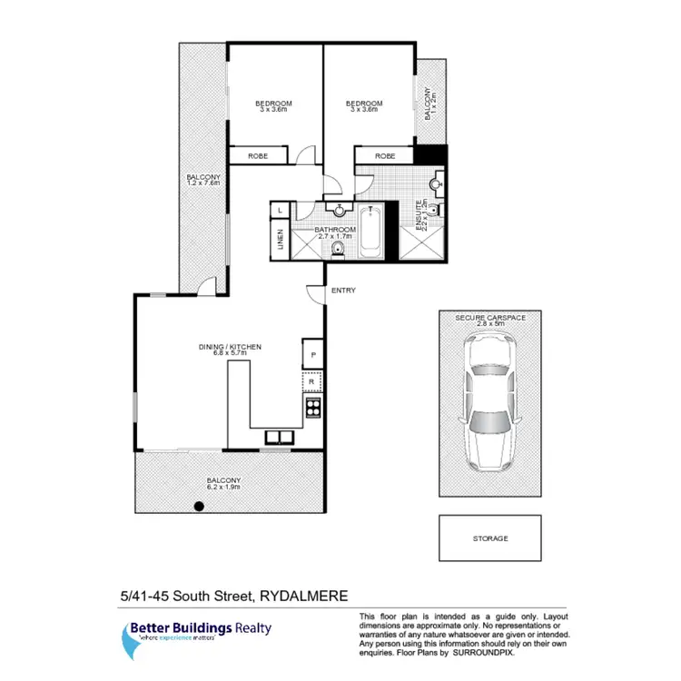 Floorplan of Homely apartment listing, 5/41-45 South Street, Rydalmere NSW 2116