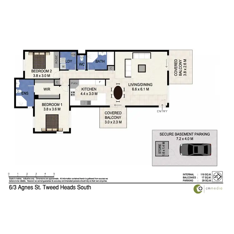 Floorplan of Homely apartment listing, 6/3 Agnes Street, Tweed Heads South NSW 2486