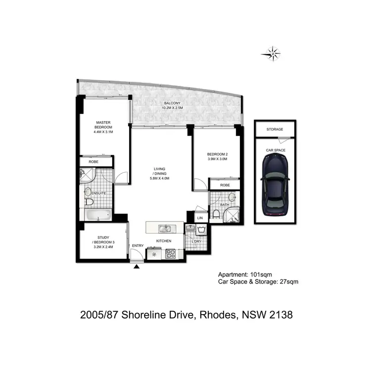 Floorplan of Homely apartment listing, 2005/87 Shoreline Drive, Rhodes NSW 2138
