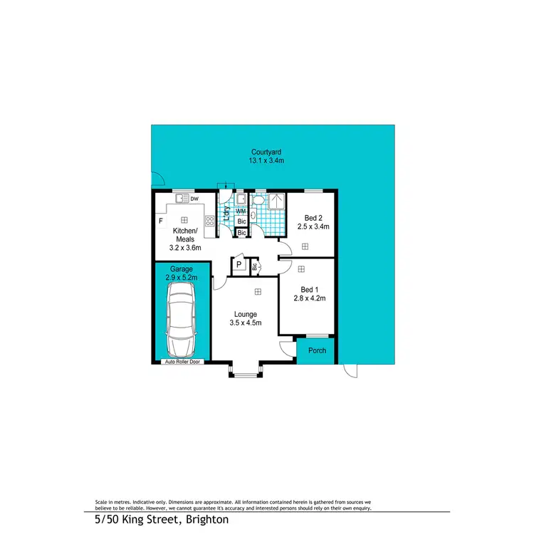 Floorplan of Homely unit listing, 5/50 King Street, Brighton SA 5048