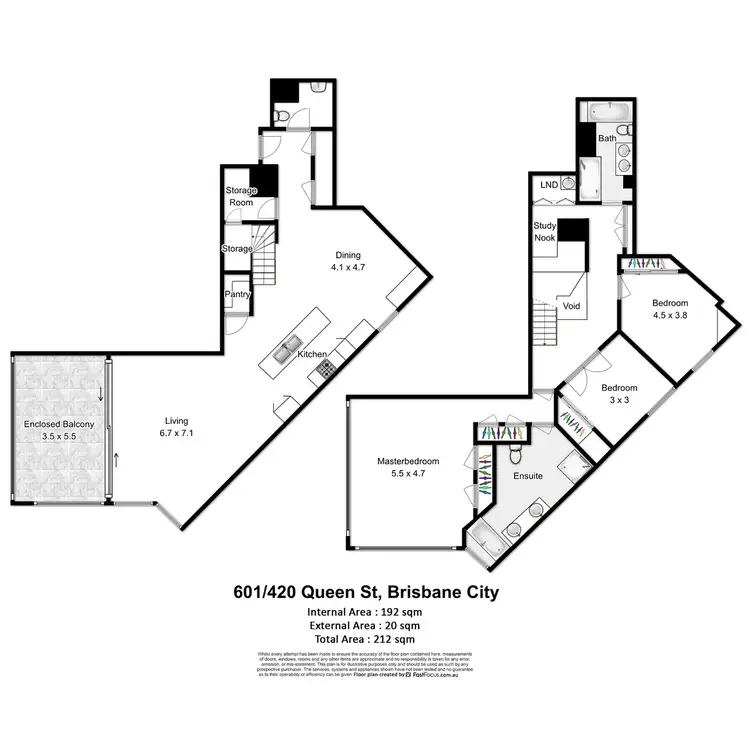 Floorplan of Homely apartment listing, 601/420 Queen Street, Brisbane City QLD 4000