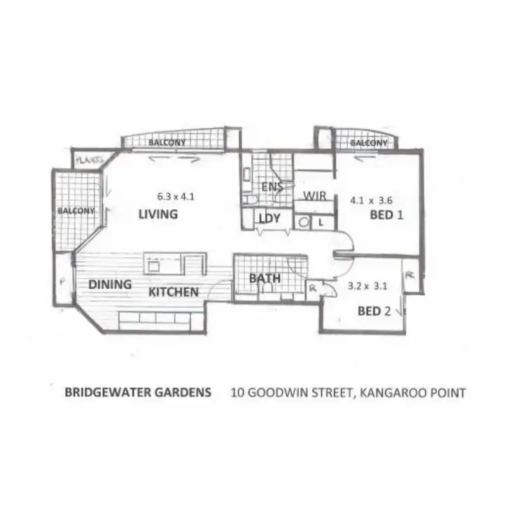 Floorplan of Homely apartment listing, 21/10 Goodwin Street, Kangaroo Point QLD 4169
