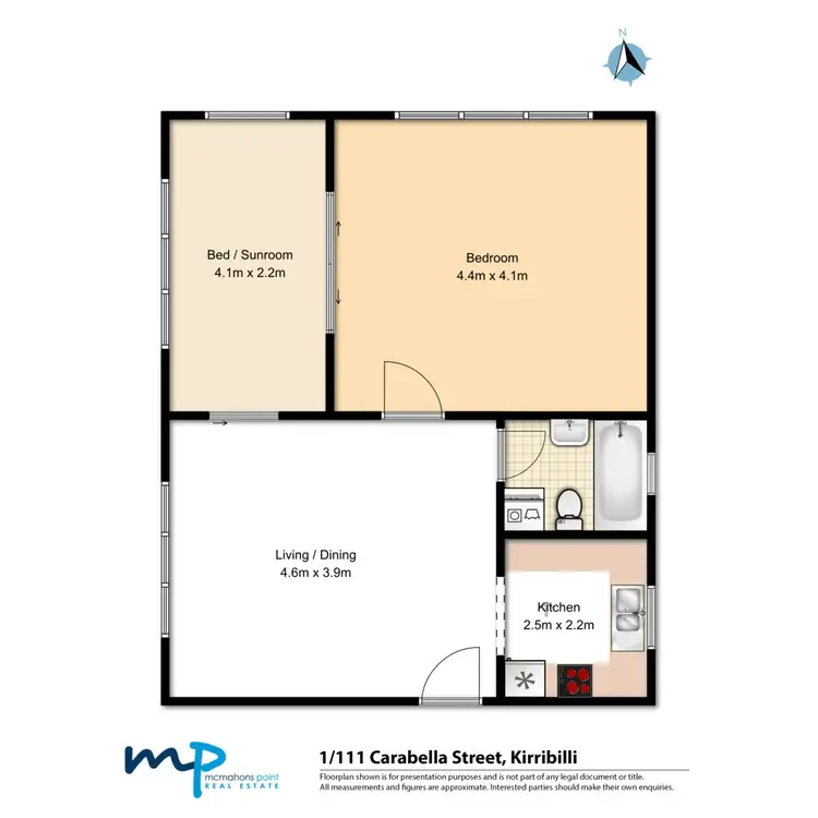 Floorplan of Homely apartment listing, 1/111 Carabella Street, Kirribilli NSW 2061