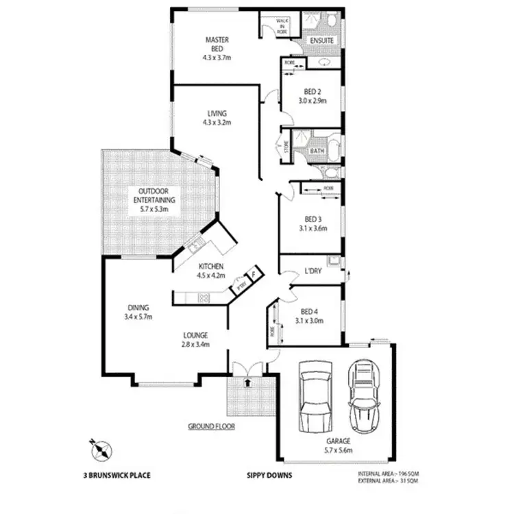 Floorplan of Homely house listing, 3 Brunswick Place, Sippy Downs QLD 4556