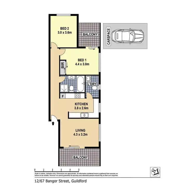 Floorplan of Homely unit listing, 12/67-71 Bangor Street, Guildford NSW 2161