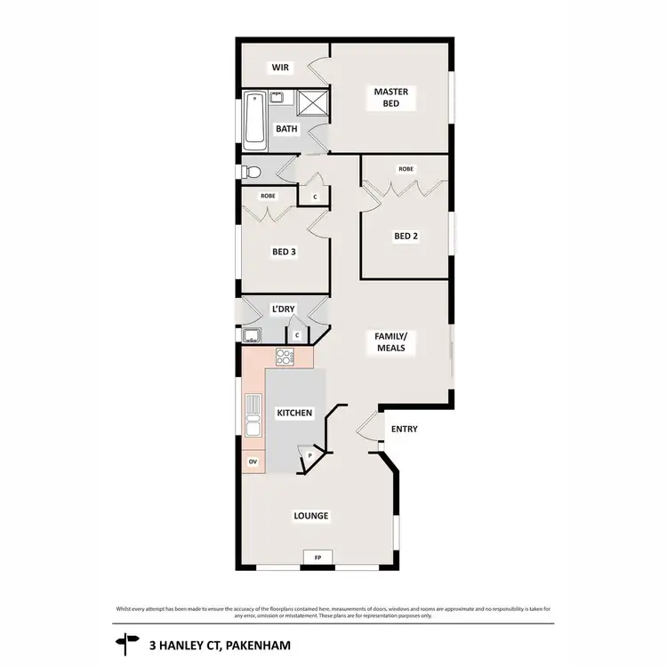 Floorplan of Homely house listing, 3 Hanley Court, Pakenham VIC 3810