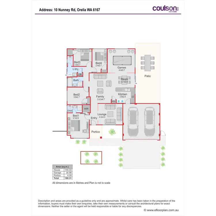 Floorplan of Homely house listing, 10 Nunney Road, Orelia WA 6167