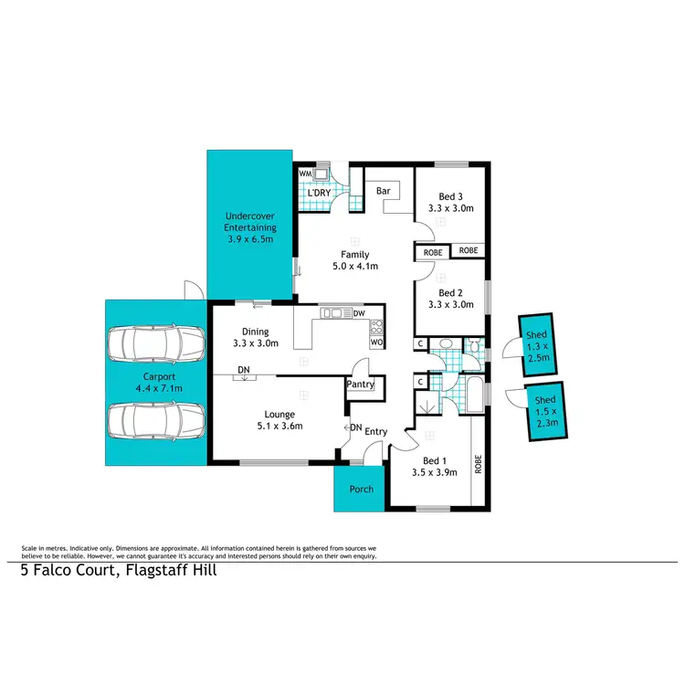 Floorplan of Homely house listing, 5 Falco Court, Flagstaff Hill SA 5159