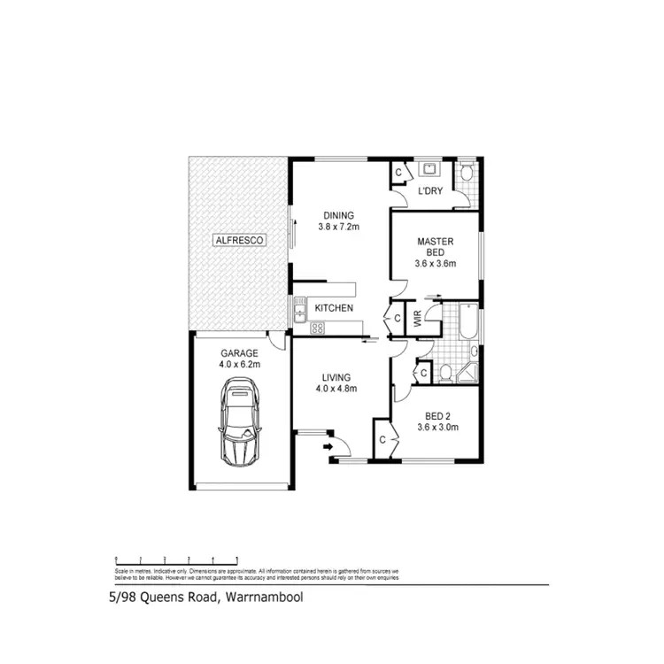 Floorplan of Homely unit listing, 5/98 Queens Road, Warrnambool VIC 3280