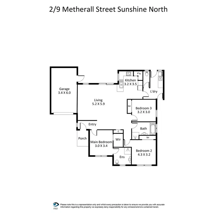 Floorplan of Homely unit listing, 2/9 Metherall Street, Sunshine North VIC 3020