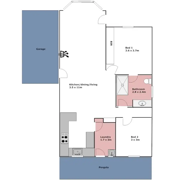 Floorplan of Homely unit listing, 1/23 Crawford Court, Port Lincoln SA 5606