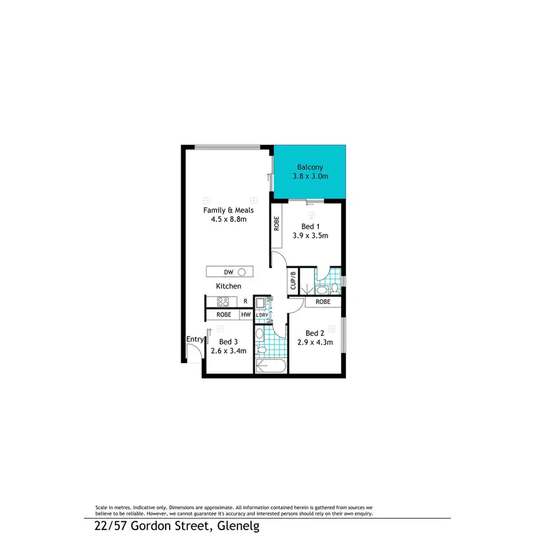 Floorplan of Homely apartment listing, 22/57 Gordon Street, Glenelg SA 5045