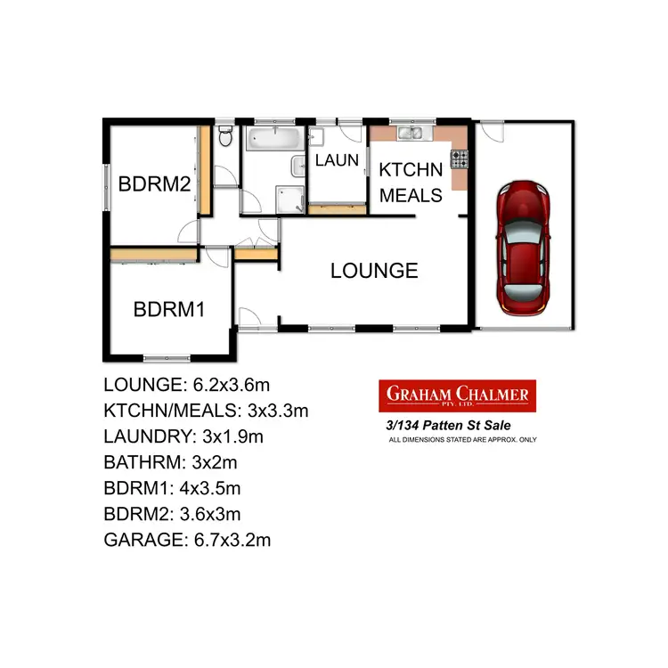 Floorplan of Homely unit listing, 3/134 Patten Street, Sale VIC 3850