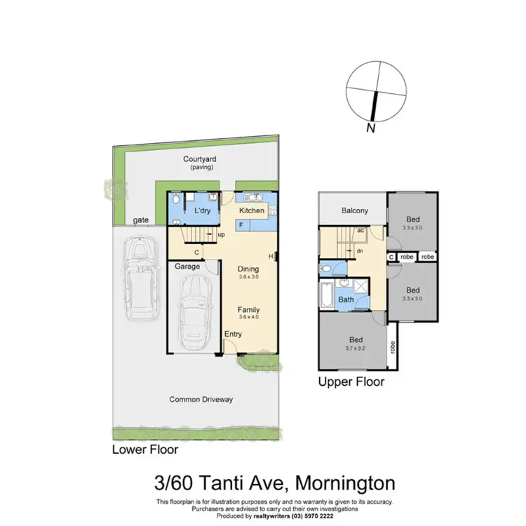 Floorplan of Homely townhouse listing, 3/60 Tanti Avenue, Mornington VIC 3931
