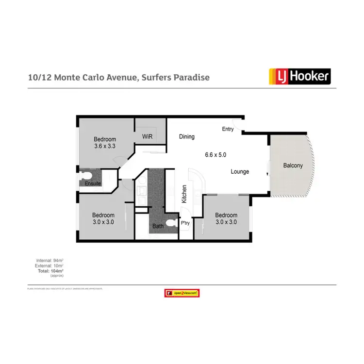 Floorplan of Homely unit listing, 10/12 Monte Carlo Avenue, Surfers Paradise QLD 4217