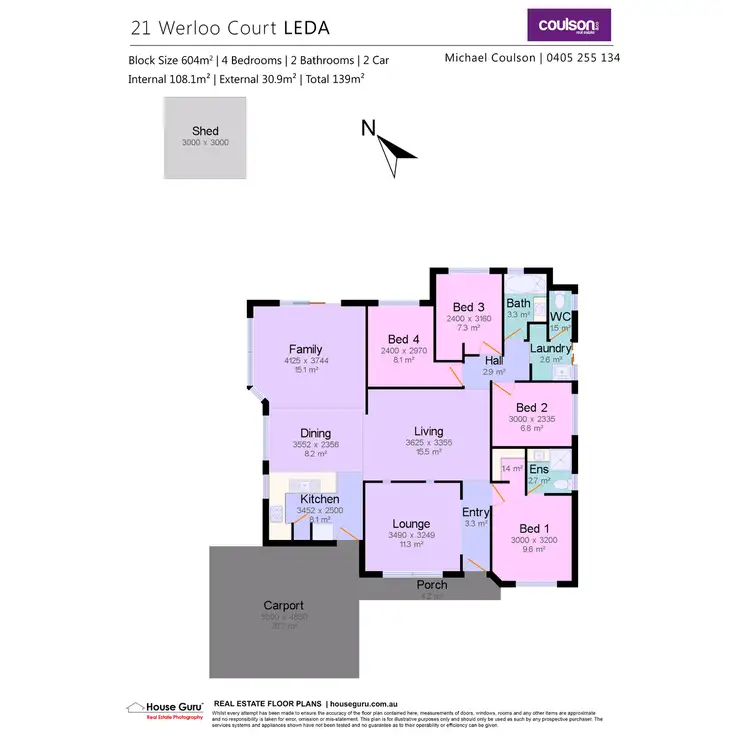 Floorplan of Homely house listing, 21 Werloo Court, Leda WA 6170
