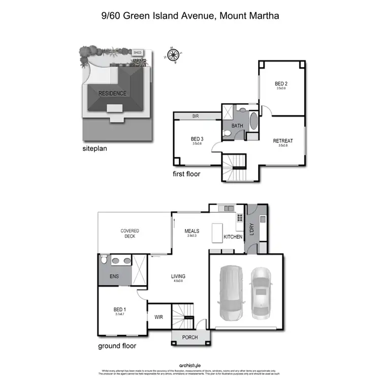 Floorplan of Homely townhouse listing, 9/60 Green Island Avenue, Mount Martha VIC 3934