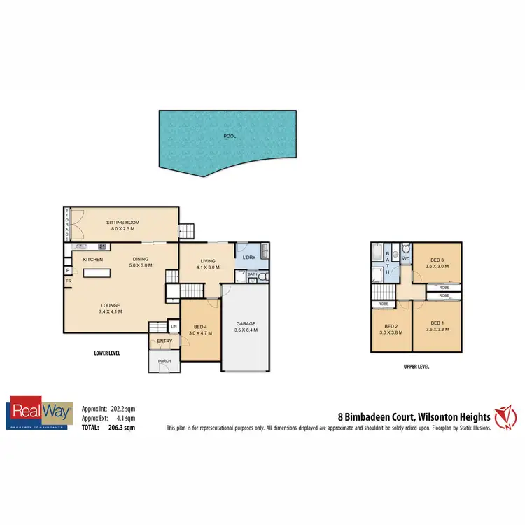 Floorplan of Homely house listing, 8 Bimbadeen Court, Wilsonton Heights QLD 4350