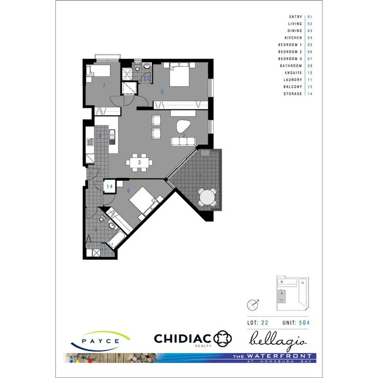 Floorplan of Homely apartment listing, 504/33 The Promenade, Wentworth Point NSW 2127