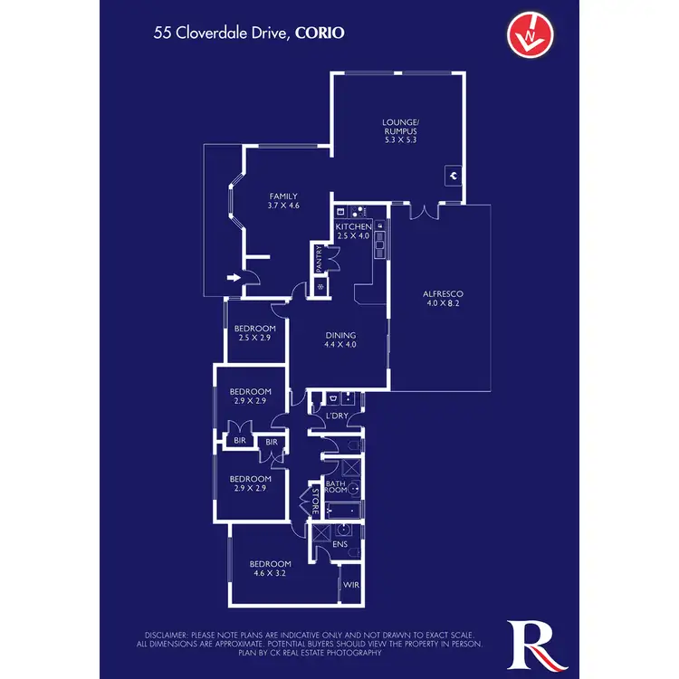 Floorplan of Homely house listing, 55 Cloverdale Drive, Corio VIC 3214