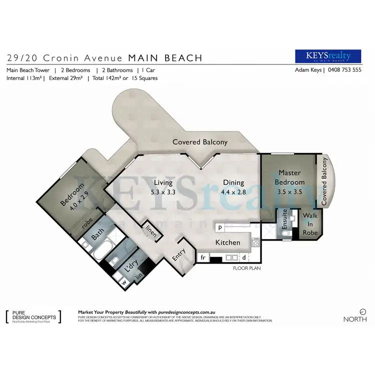 Floorplan of Homely apartment listing, Main Beach Tower, 20 Cronin Avenue, Main Beach QLD 4217