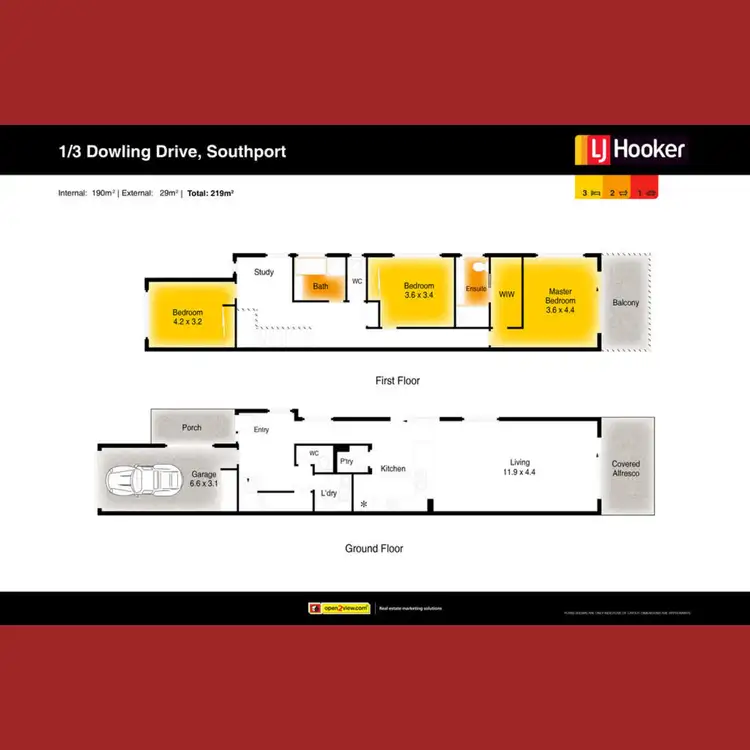 Floorplan of Homely semi-detached listing, 1/3 Dowling Drive, Southport QLD 4215