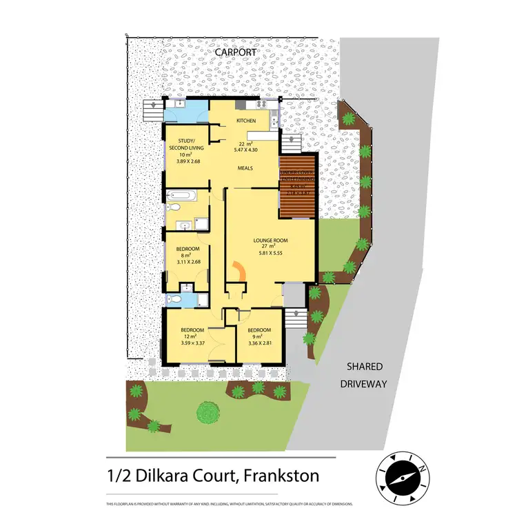 Floorplan of Homely unit listing, 1/2 Dilkara Court, Frankston VIC 3199