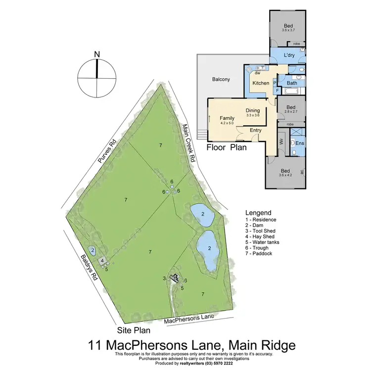 Floorplan of Homely rural property listing, 11 MacPhersons Lane, Main Ridge VIC 3928