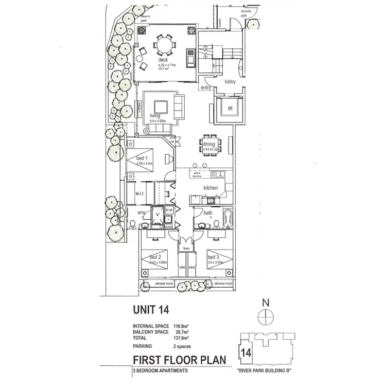 Floorplan of Homely unit listing, 1/327 Verney Road East, Graceville QLD 4075