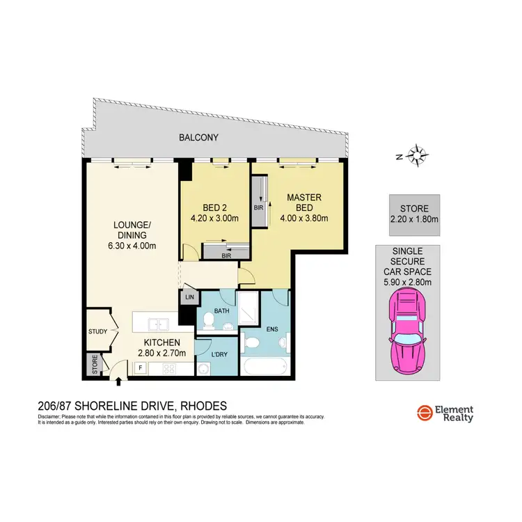 Floorplan of Homely apartment listing, 206/87 Shoreline Drive, Rhodes NSW 2138