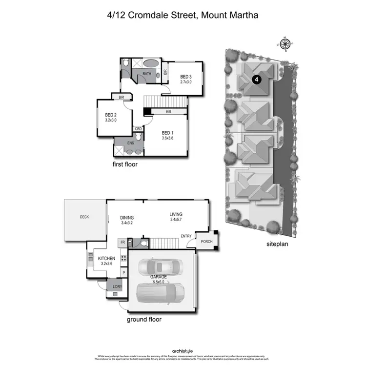 Floorplan of Homely townhouse listing, 4/12 Cromdale Street, Mount Martha VIC 3934
