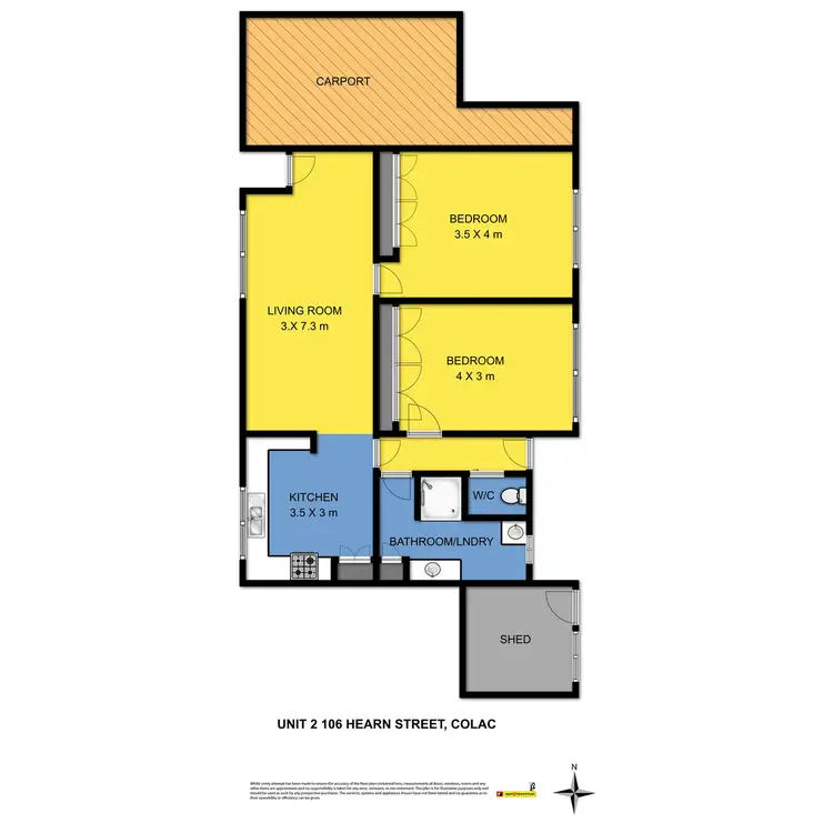 Floorplan of Homely unit listing, Unit 2/106 Hearn Street, Colac VIC 3250